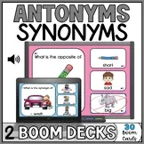 Antonyms and Synonyms Boom Cards - Audio & Visual Cues Language Skills