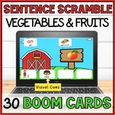 Building Sentences With Visuals Boom Cards Scrambled Sentences Special Ed Fruits