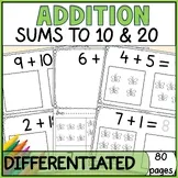 Differentiated Picture Addition Worksheets Within 10 & 20 Spring Simple Addition