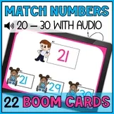 Matching Number to Number 20 to 30 Boom Cards Audio - Special Education Numbers
