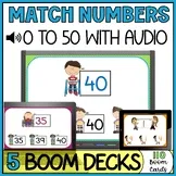 Number to Number Match to 50 Boom Cards - Number Recognition Special Education