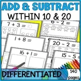 Picture Addition & Subtraction Differentiated Worksheets Simple Math Winter