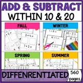 Picture Addition Subtraction Differentiated Worksheets Special Education Math