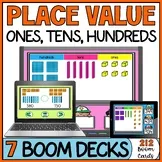 Place Value Base 10 Blocks Activities Boom Cards Bundle - 2nd grade - Special Ed