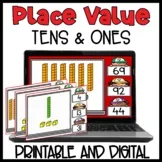 Place Value Tens Ones Task Cards - Represent Numbers to 100 Base 10 Blocks