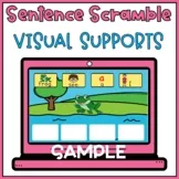 Scrambled Sentences - Build A Sentence with Visuals Boom Cards FREE Special Ed
