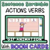 Sentence Scrambles with Action Verbs BOOM CARDS Build a Sentence Symbol Supports